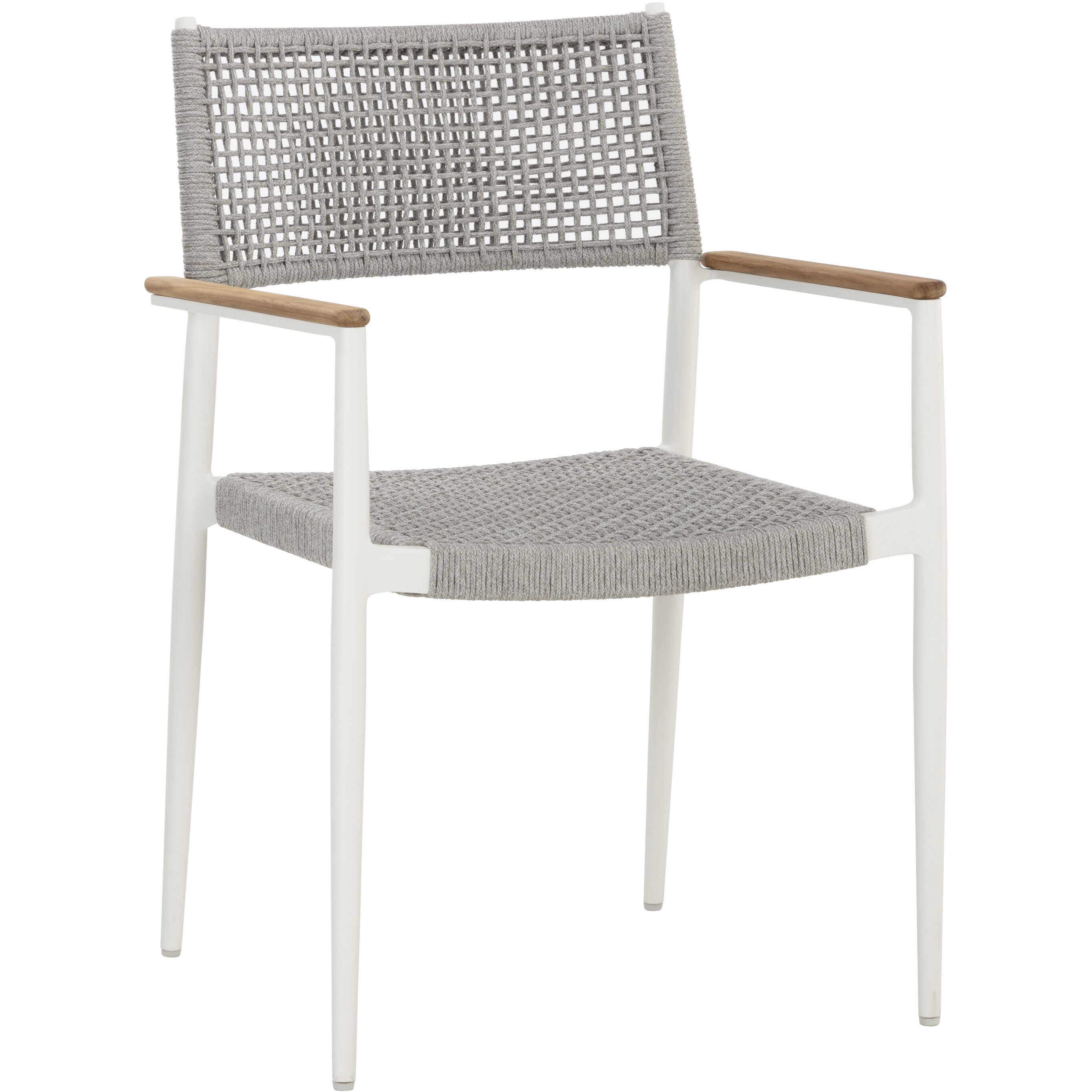 Nava White Outdoor Stackable Dining Armchair, Set Of 2